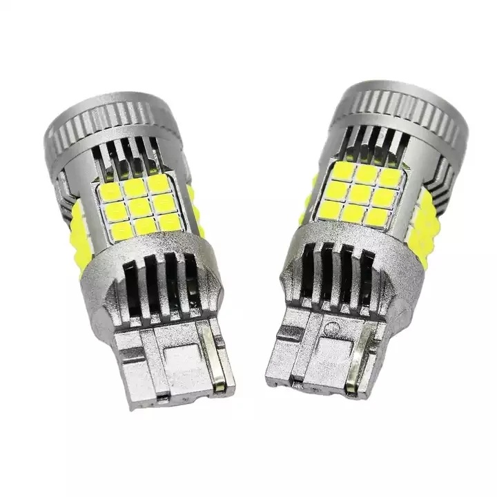 Super Bright 27W 7440 T20 Led Canbus Bulb With Fan Cooling 3030 36SMD White Red Yellow 12V Error Free Turn Light