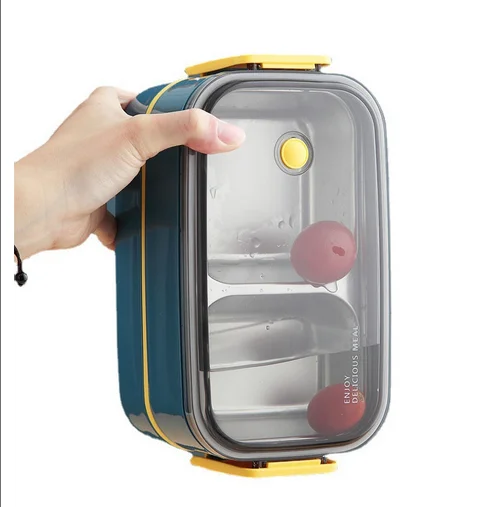 Double Layer Vacuum Adult Eco Friendly Plastic Metal Food Container Tiffin Kids 304 Stainless Steel Bento Lunch Box Set