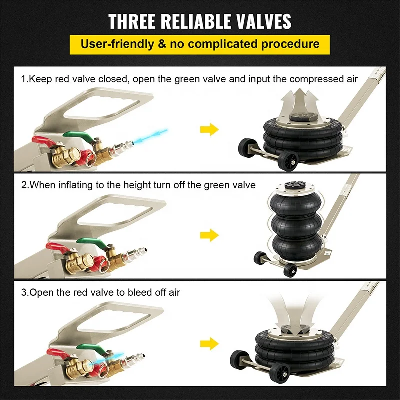 3T Long Handle Pneumatic Automobile Lift jack Three Layer Thickening Horizontal Inflatable Lifting Jack For Auto Repair Tools