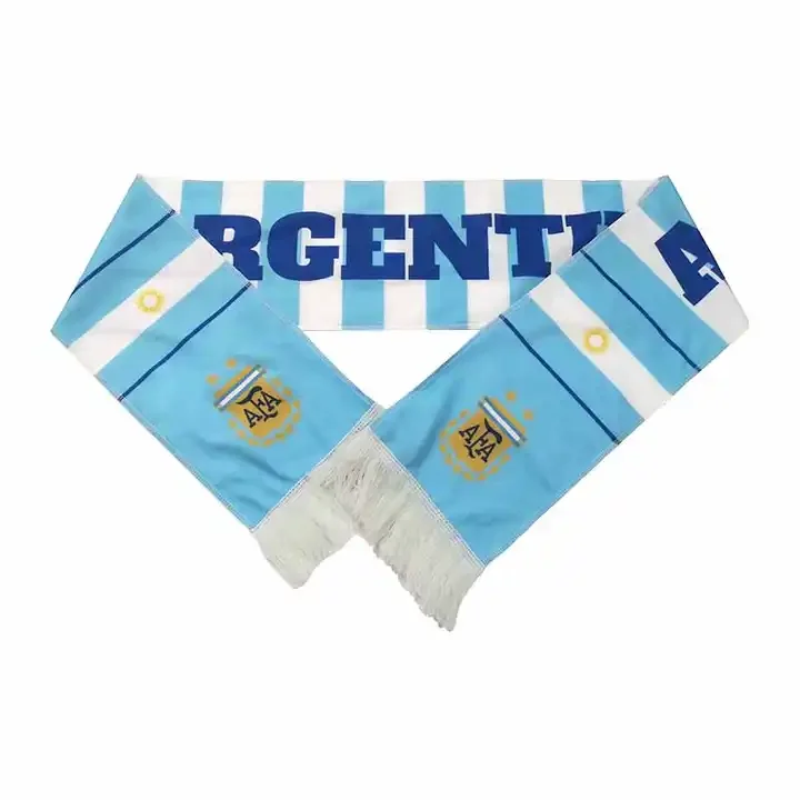 Promotional High Quality Satin Spandex Double Layer Germany De National Custom Football Fan Sport Soccer Neck Scarf Fan Scarf