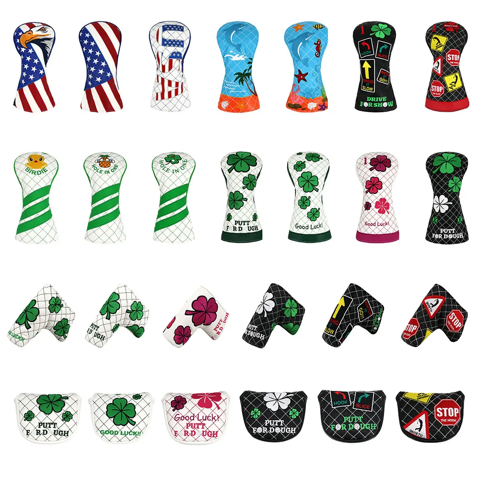 Custom golf driver headcover blade puetter cover golf mallet putter headcover wholesale golf club head covers