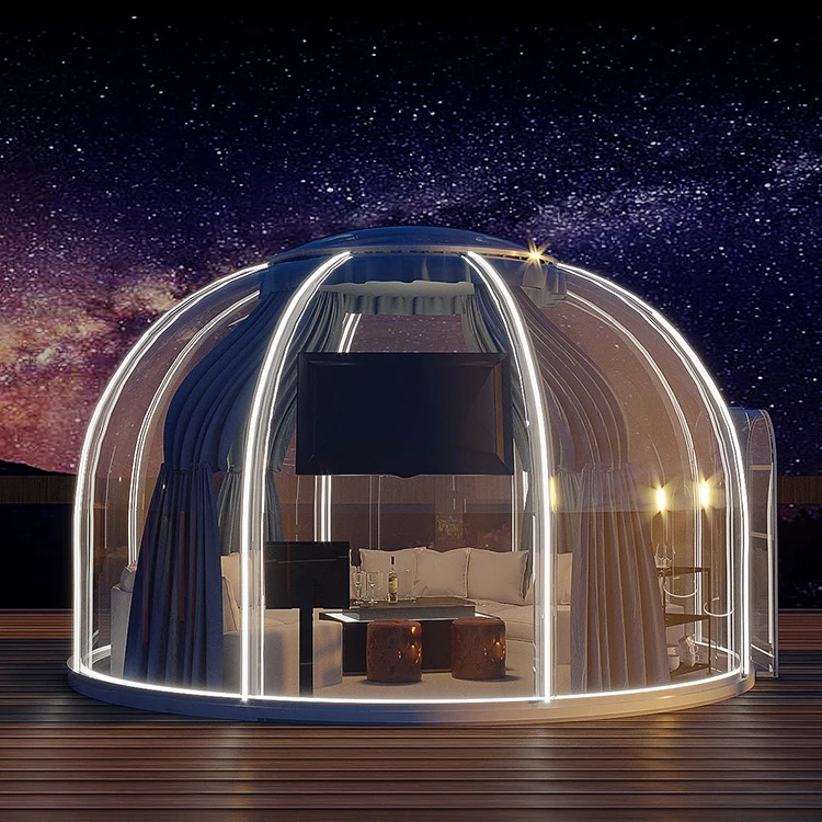 Dome Insulation Tents Comfortable Transparent Hotel Glamping Tent Dome Geodesic Inflatable Bubble Tent Fiberglass Dome For Sale