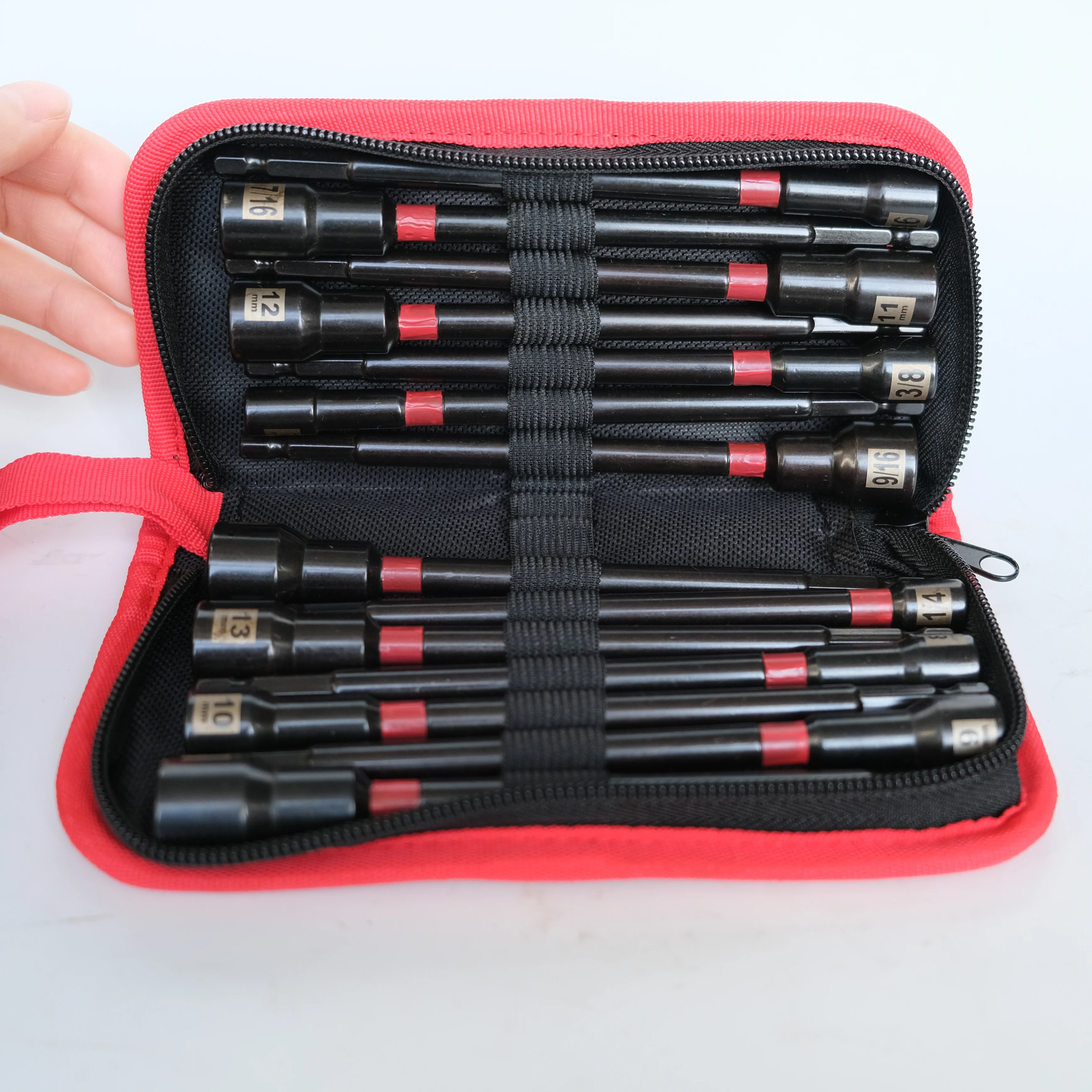 14 Pcs Power Nut Driver Set Impact Grade Magnetic Nut Setters 1/4Inch Hex Shank 150MM