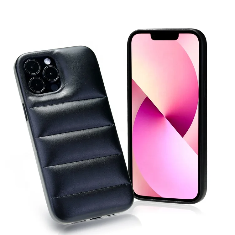 Hot Sell Phone case PU Puffer Case Cotton-Filled Down Jacket Phone Case for iPhone 14 Pro Max