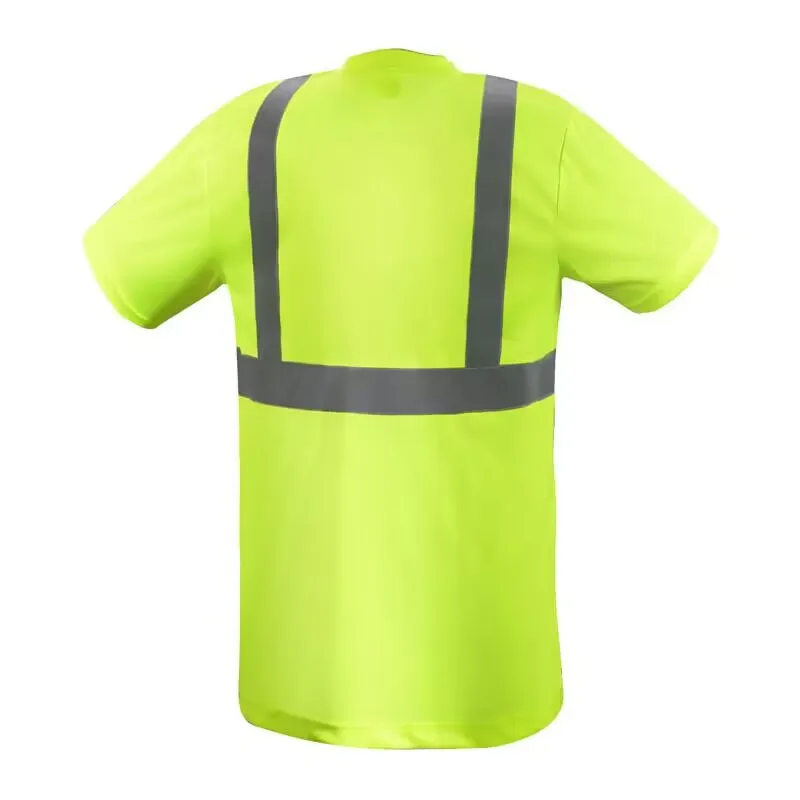 men summer wholesale quick dry t-shirt polyester hi vis work uniform reflective shirts custom logo reflective safety tshirts