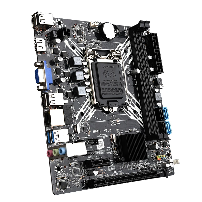 Материнская плата для настольного ПК 100 M Fast Ethernet PCIE 16X LGA 1150 H81 G I3 I5 I7 16 ГБ DDR3 H81G