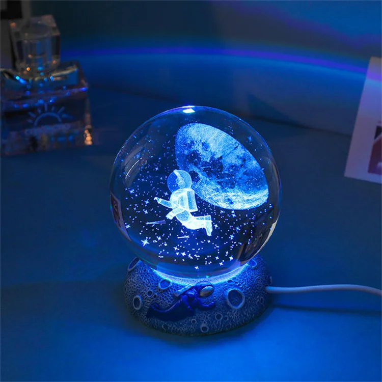3D 6/8 см шар из хрустального стекла в виде морской рыбы светодиодные лампы USB астрономический ночник украшение для дома подарки на день рождения