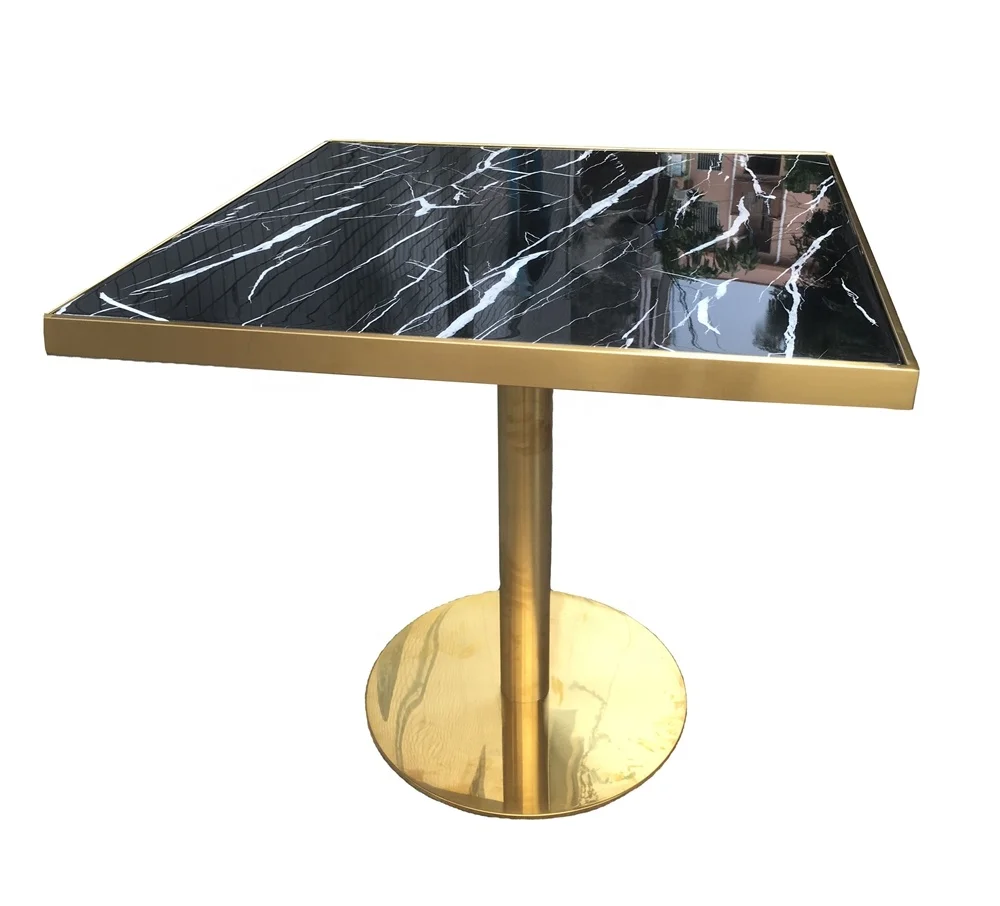Light luxury coffee table marble countertop modern living room dining cafe furniture square coffee table luxury dining tables