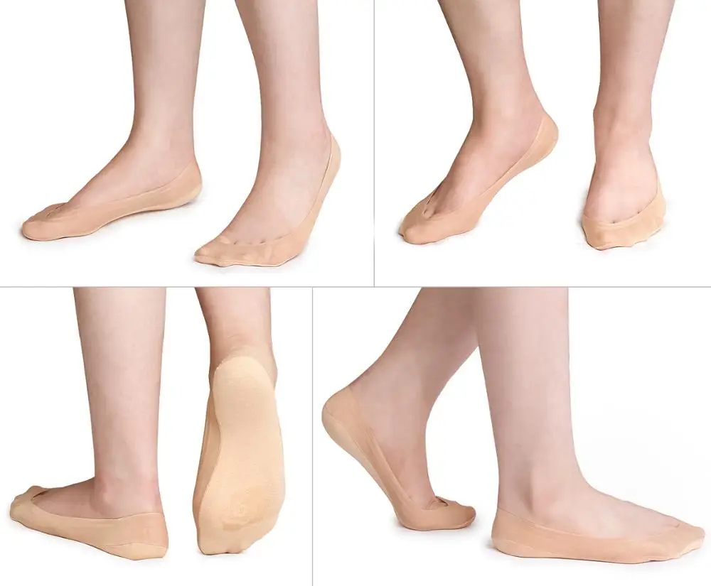 No Show Sock Women Low Cut Liner Sock for Flats Non Slip Cotton Nylon Hidden Sock