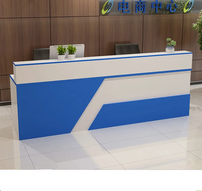 Simple fashion 2/1 person desk, front desk consulting, clothing store cashier