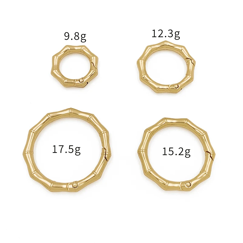 Custom Various Sizes Spring Buckle  Bamboo Design Metal O Rings Bag Accessories Trigger Snap Clip For Handbag