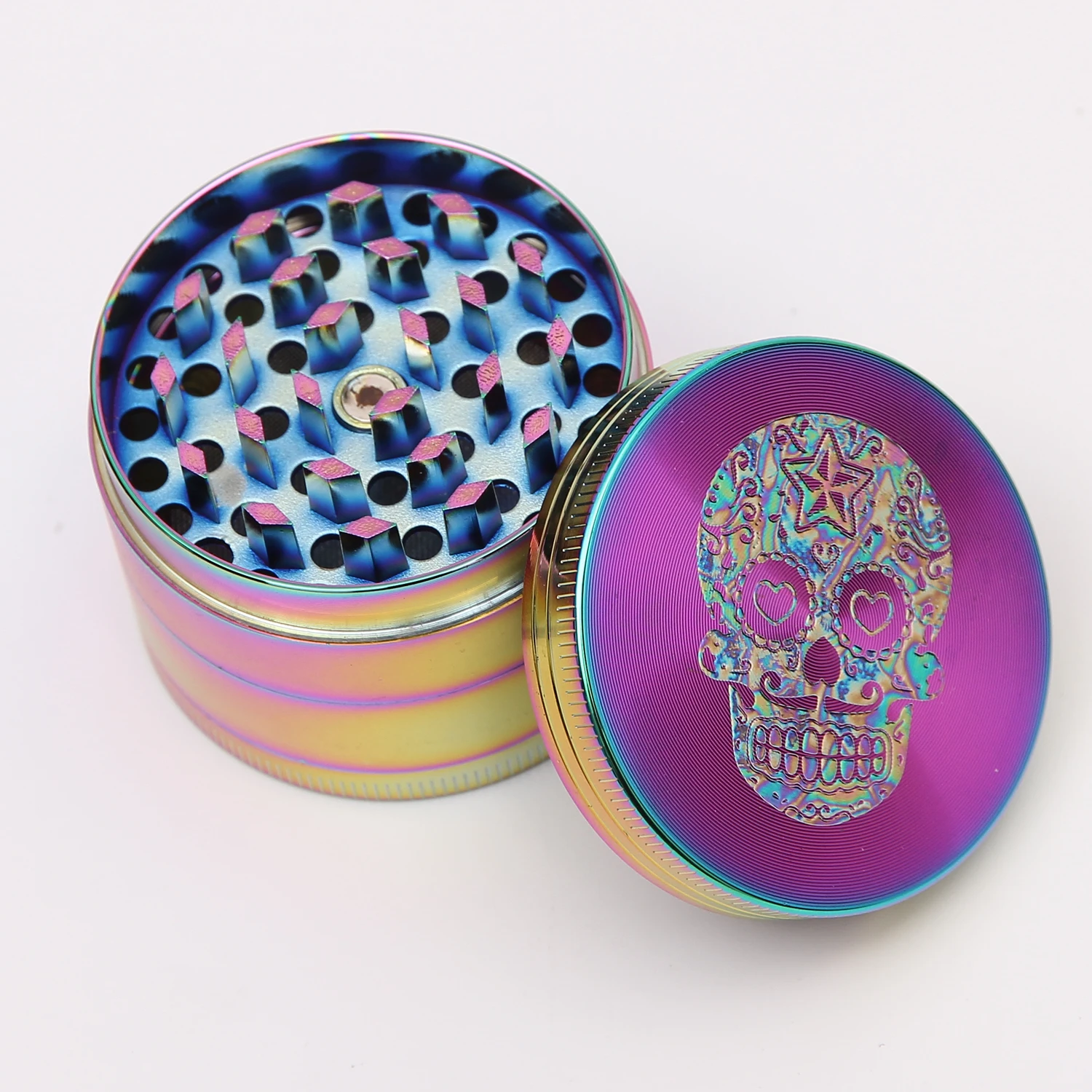 Portable Iridescence 4 Layer Herb Grinder