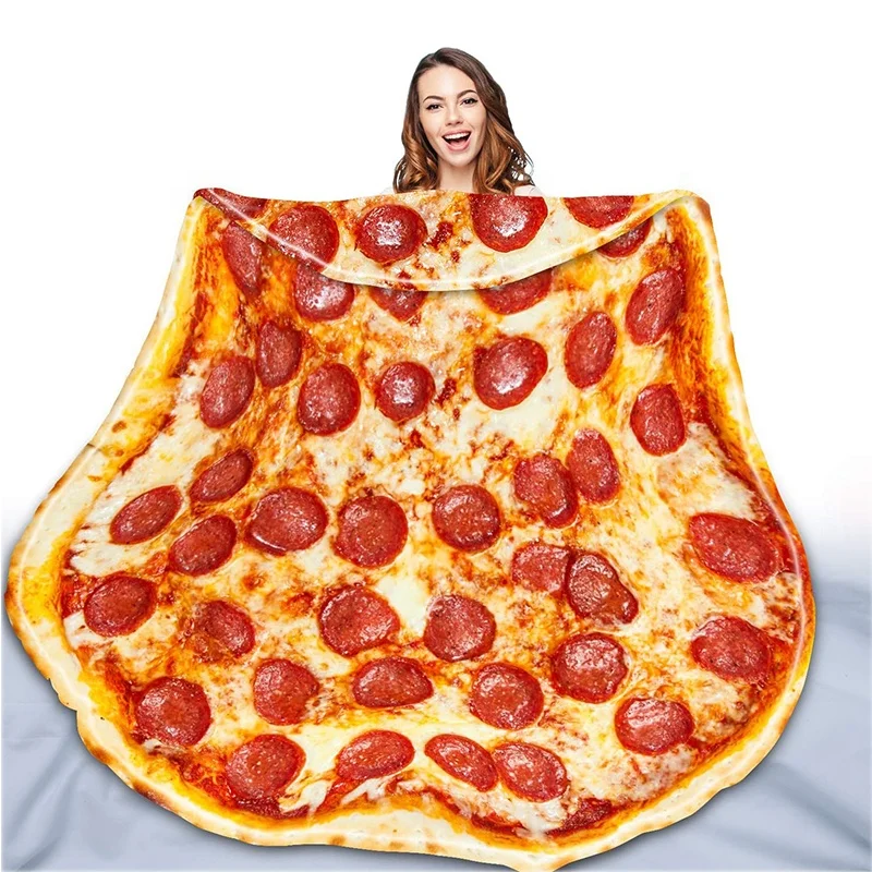 hot selling super soft flannel foods fruits pie pizza pepperoni omelette tortilla blanket