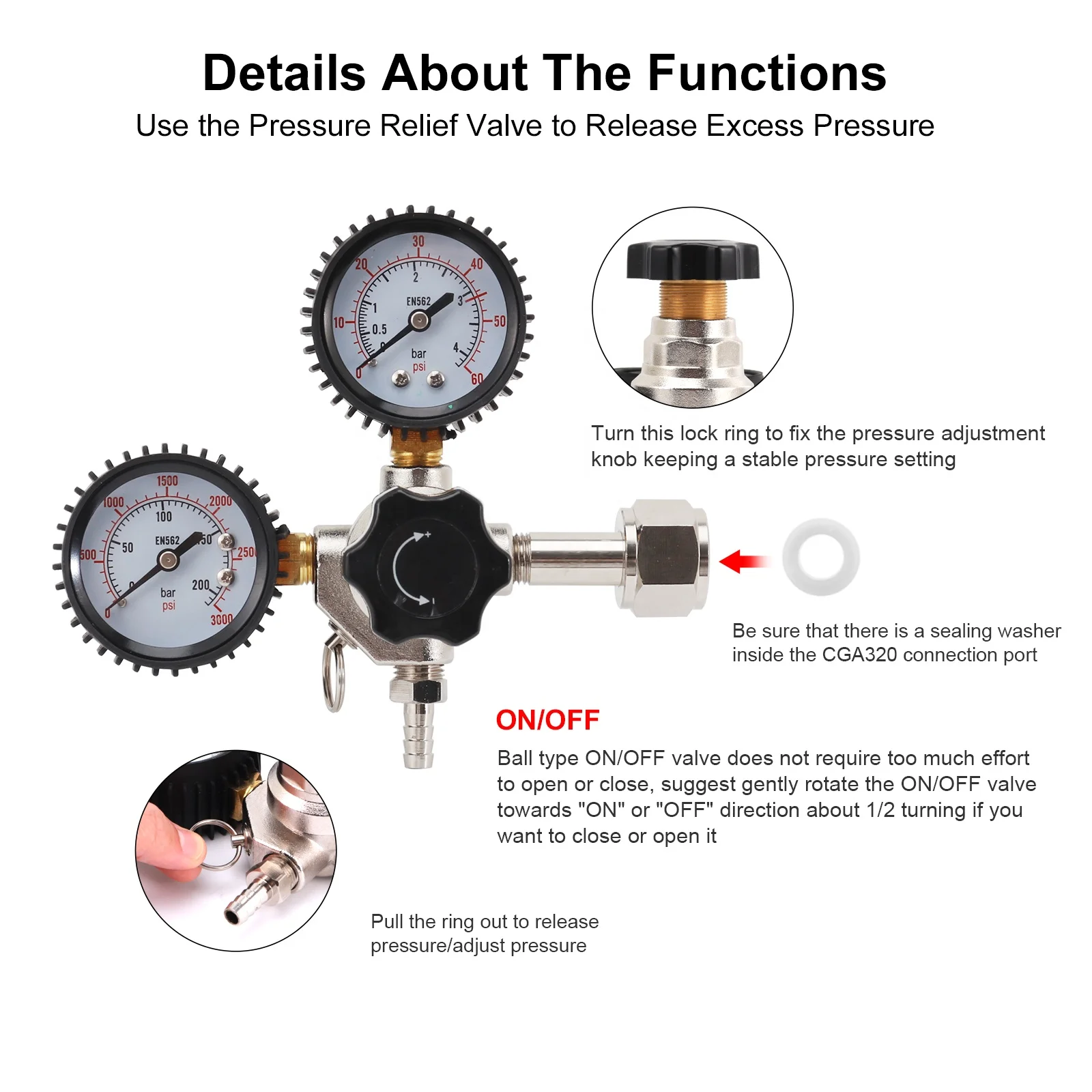 Регулятор CO2 Kegerator с регулятором давления регулятор пива ручным предохранителем для пива/напитков