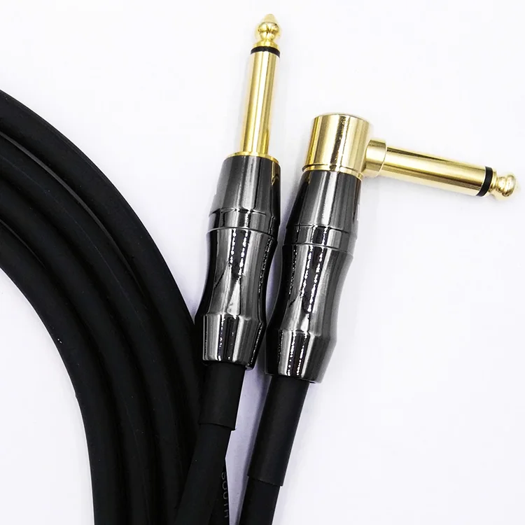 
Guitar Instrument Cable 10 Feet, 10ft , 3 m, Straight 1/4 to Right angle 1/4-Inch TS Guitar Cable 