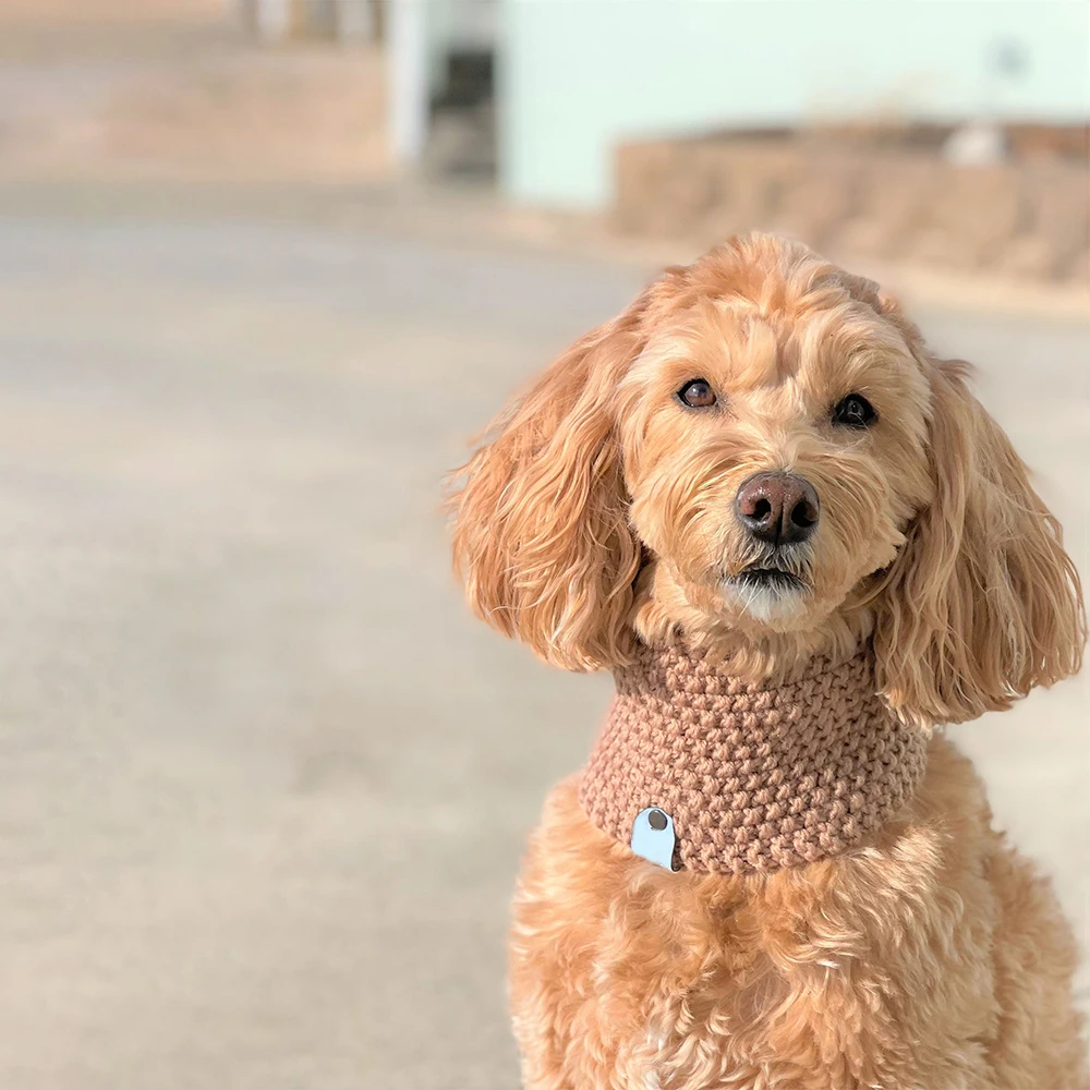 Qiqu Pet Supplies Custom New Designer Dog Scarf puppy Bandana Dog Snood Knit Infinity Pet Bandana Apparel accessories for dogs