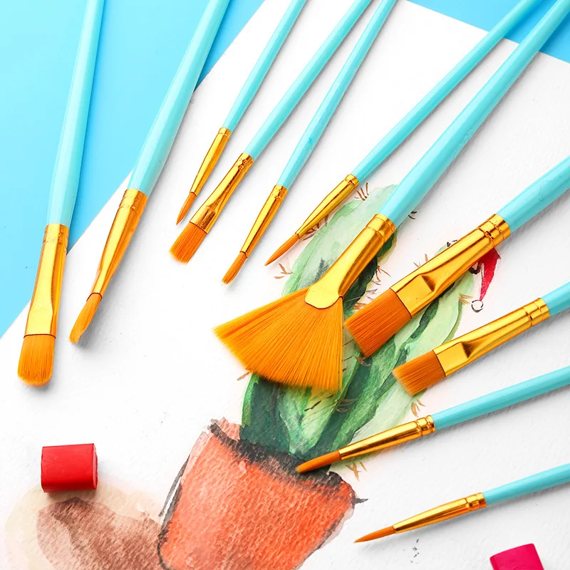 BOMEIJIA 12PCS Artist paint brush pen Watercolor Gouache drawing paint brushes for Art