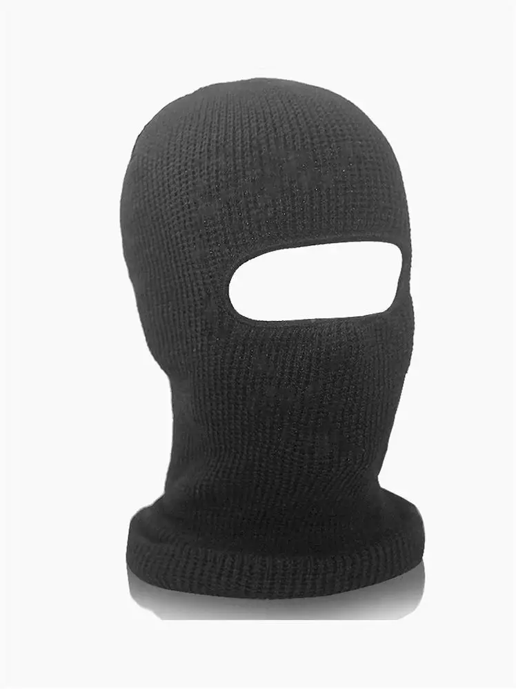 Full Face Cover Mask Three 3 Hole Balaclava Knit Hat Winter Stretch Snow Mask Beanie Hat Cap Black Warm Face Masks