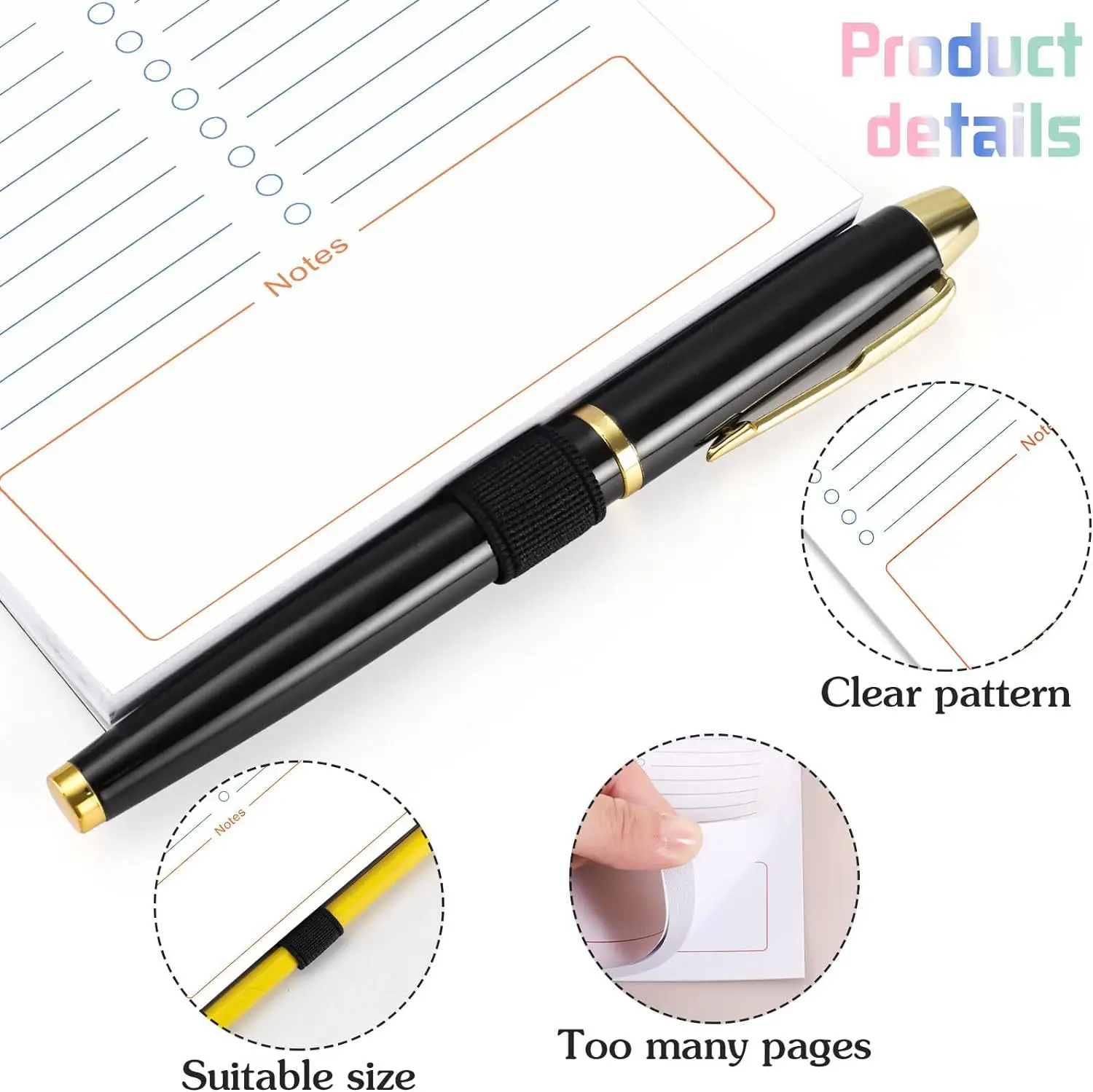 Colorful Magnetic Notepad with Pen Holder Creative Student Note-taking Notebook Message and Memo Refrigerator Magnet