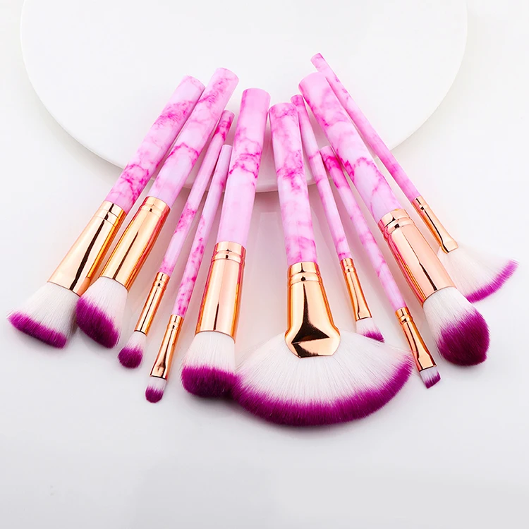  Free Sample Different Pink Anime Makeup Brushes Hair Brush Natural Marble