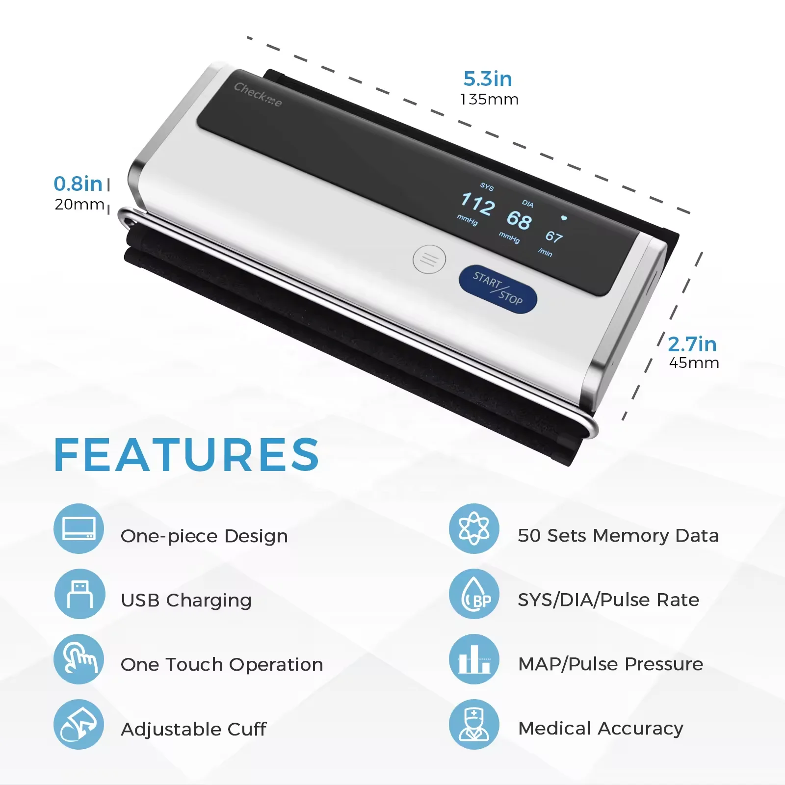 Checkme BP2A Manual Blood Pressure Monitor Digital Sphygmomanometer Bp Machine