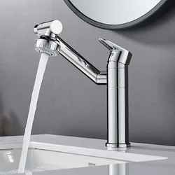 Modern New Brass Water Tap Multifunctional Swivel Faucet 360 Degree Bathroom Water Faucet Black Basin Faucet Mixer Taps