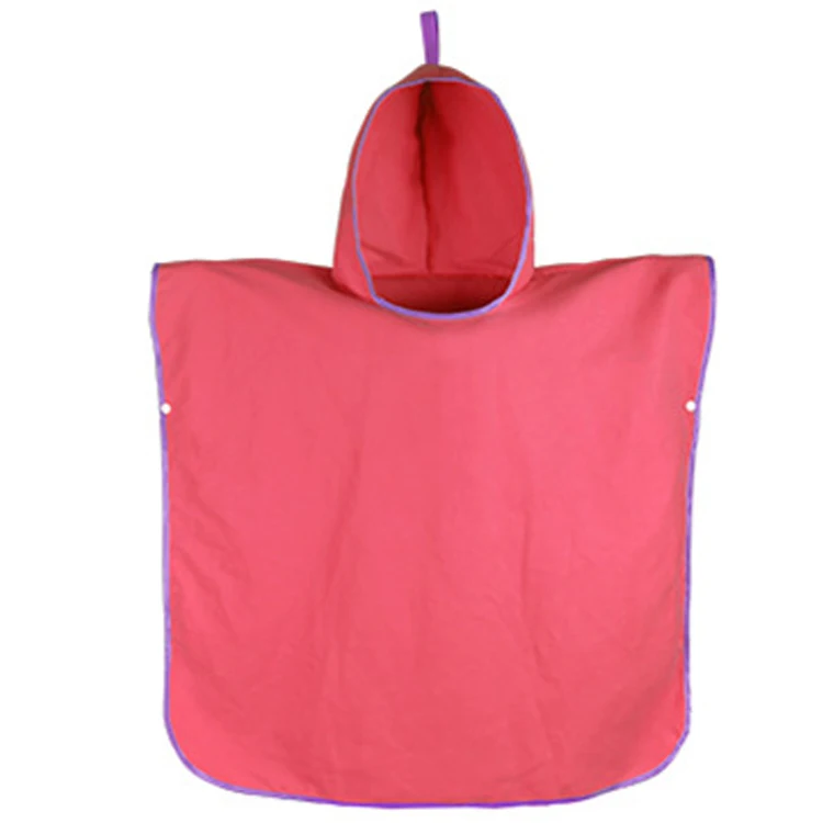 Wholesale quickly dry sand free microfiber kids hooded beach towel poncho beach towel