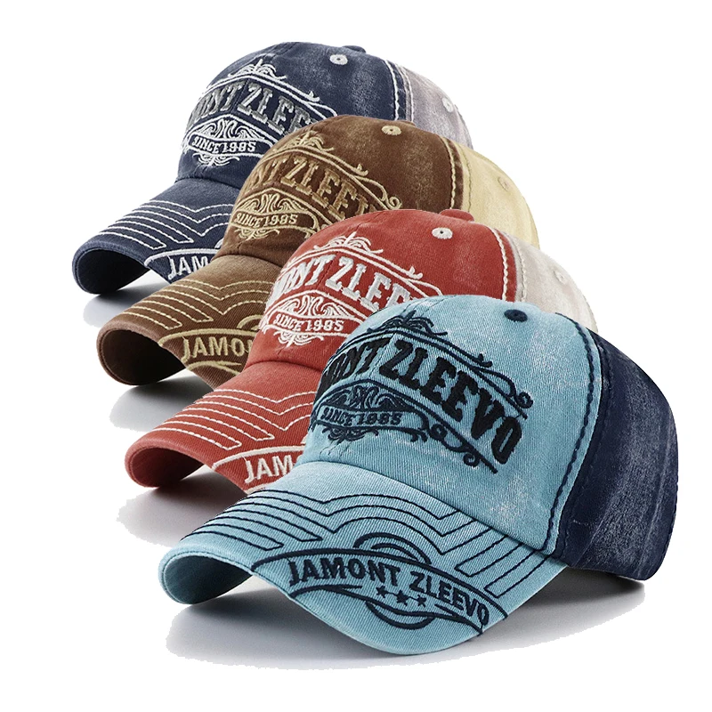 Custom Designer Jeans embroidery Logo baseball caps for men blue unisex adjust Blue Denim hats Baseball Sports Cap