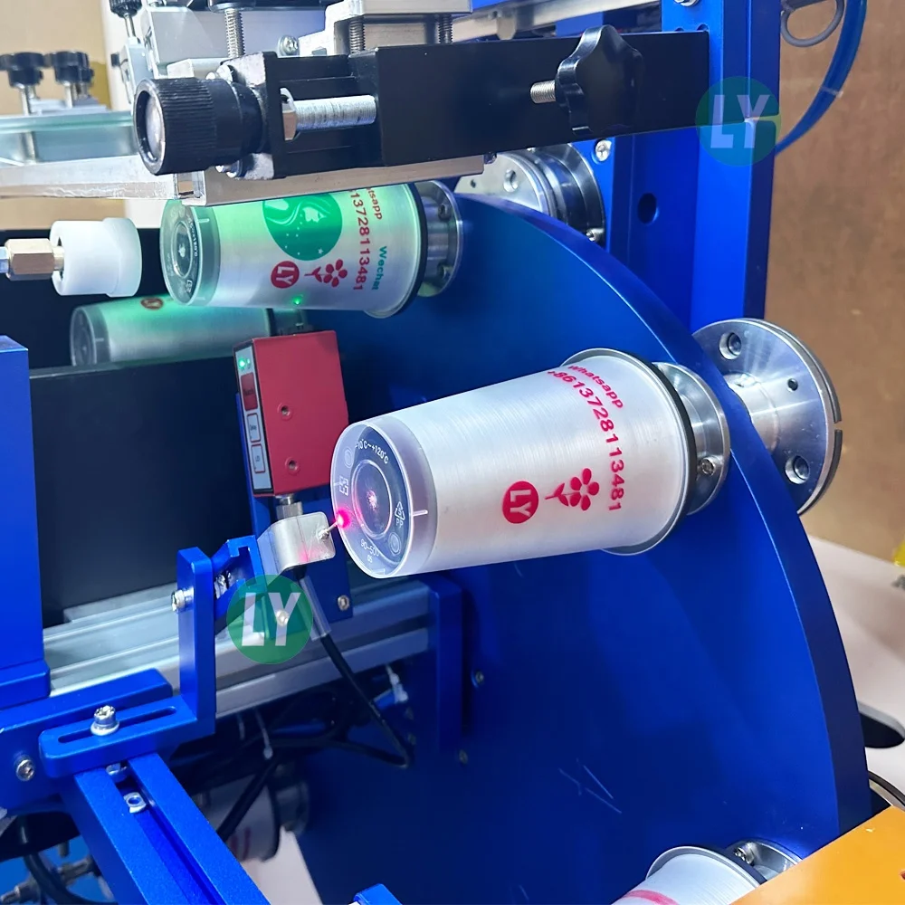 Multiple color plastic cup disposable cup logo full auto screen printing machine bubble cup logo silk screen printing machine