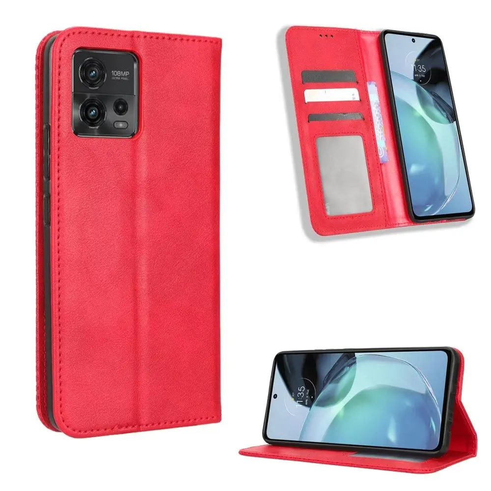 Retro Flip Wallet Leather Case Cover For Motorola MOTO G72 4G
