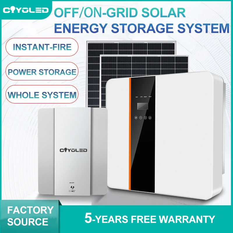 COYOLED Solar Lithium Battery Home Energy Storage System Hybrid on grid Solar Inverter Solar Energy System Full Package 5kw