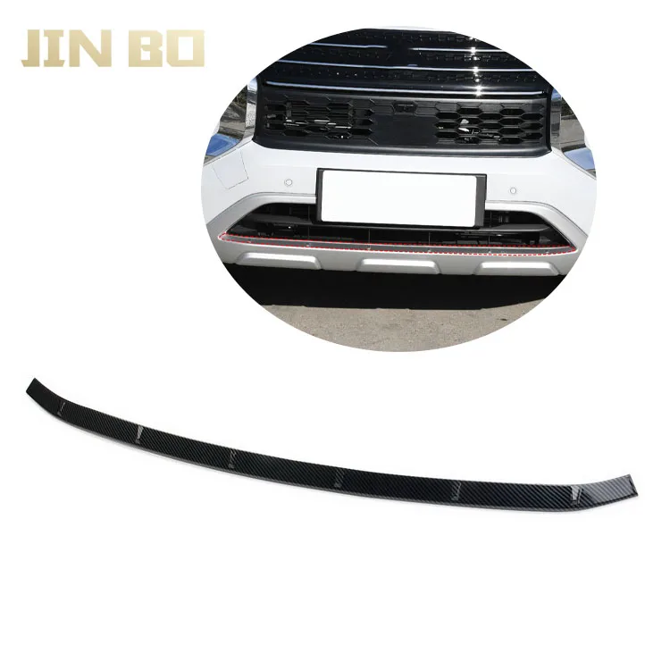For  2022 Mitsubishi Outlander Sticking installation Carbon Fiber style Front Bumper strip decoration moldings accessories