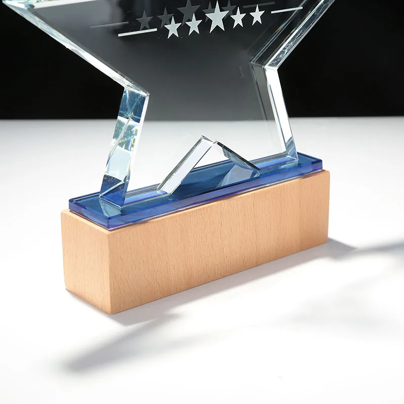 Wholesale Lovely Design Crystal Five Star Crystal Sports Award Business Gift Perfect for MVP Coaches and Team Achievements