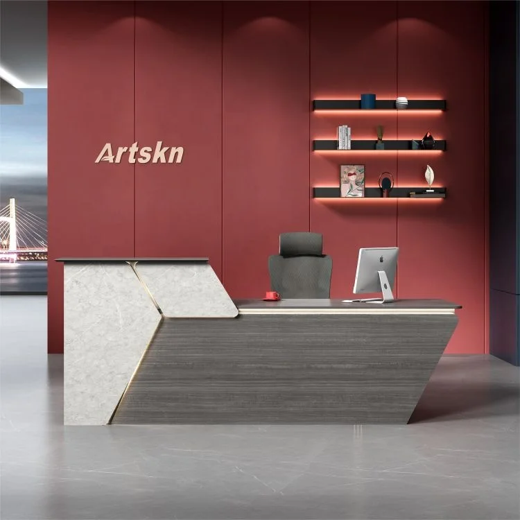 Factory Wholesale Price Various Sizes Company High-end Service Unique Modern Office Reception Desk