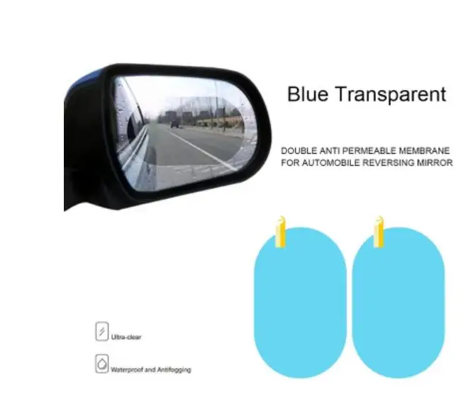 2 pcs Rain-proof Clear Car Film Rearview Mirror Protection Waterproof Film Auto Window Glass Sticker Film
