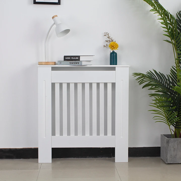 White Radiator Cover Grill Shelf Cabinet MDF Wood Modern Traditional Furniture