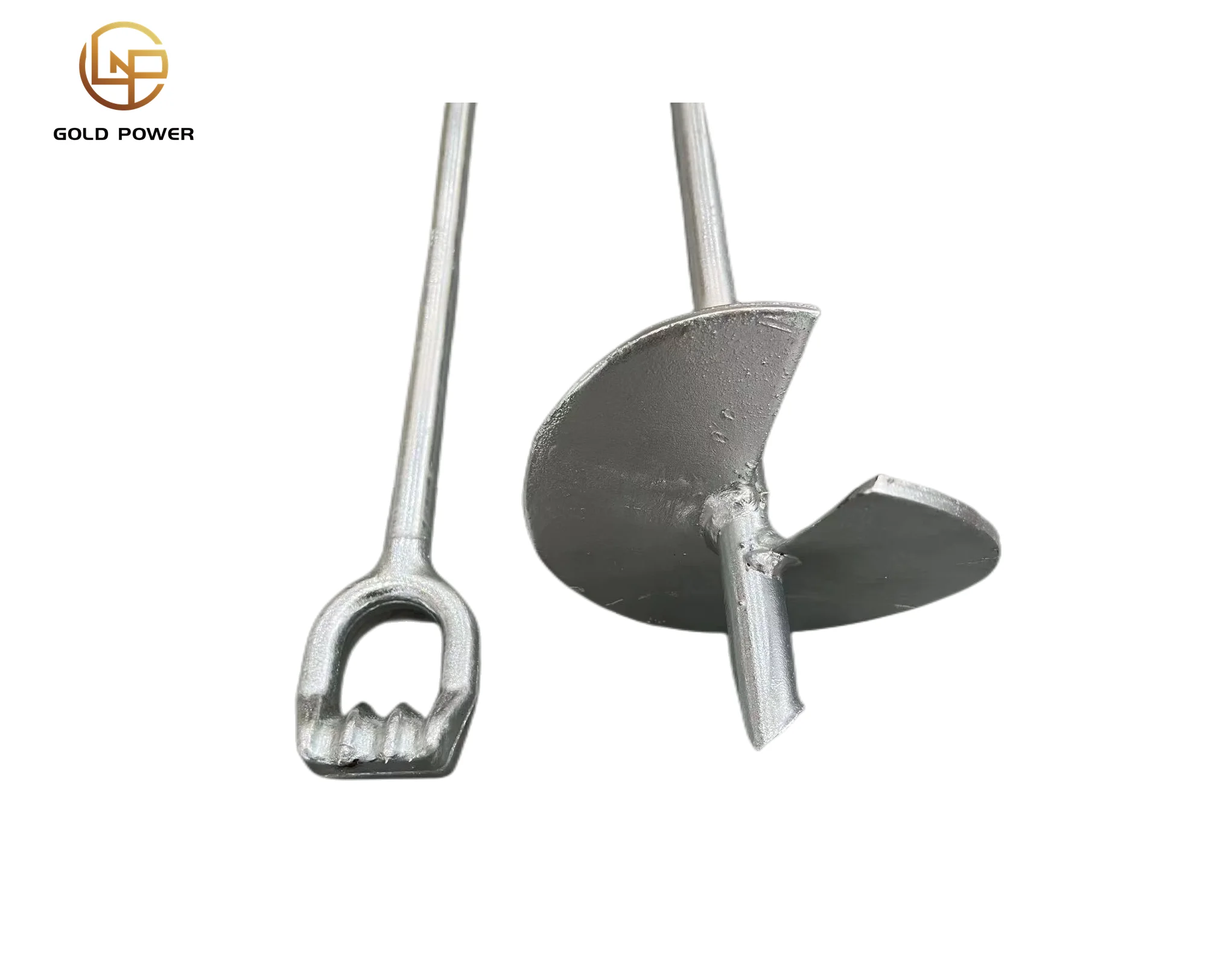 Triple Eye Screw Helical Post Ground Anchors for Guying Wires at Utility Poles