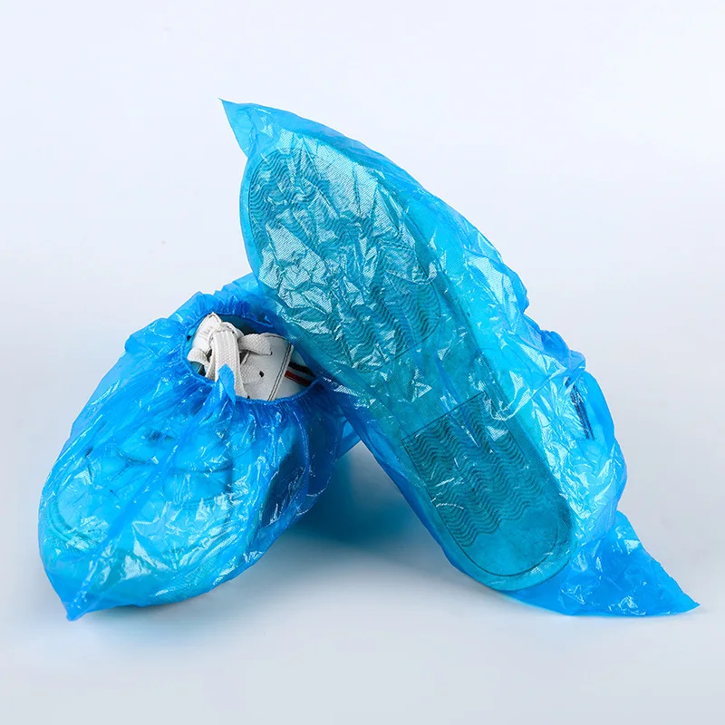 Cheap Waterproof Anti Skid CPE Pe Blue Disposable Plastic Shoe Cover dispenser disposable CPE shoe covers