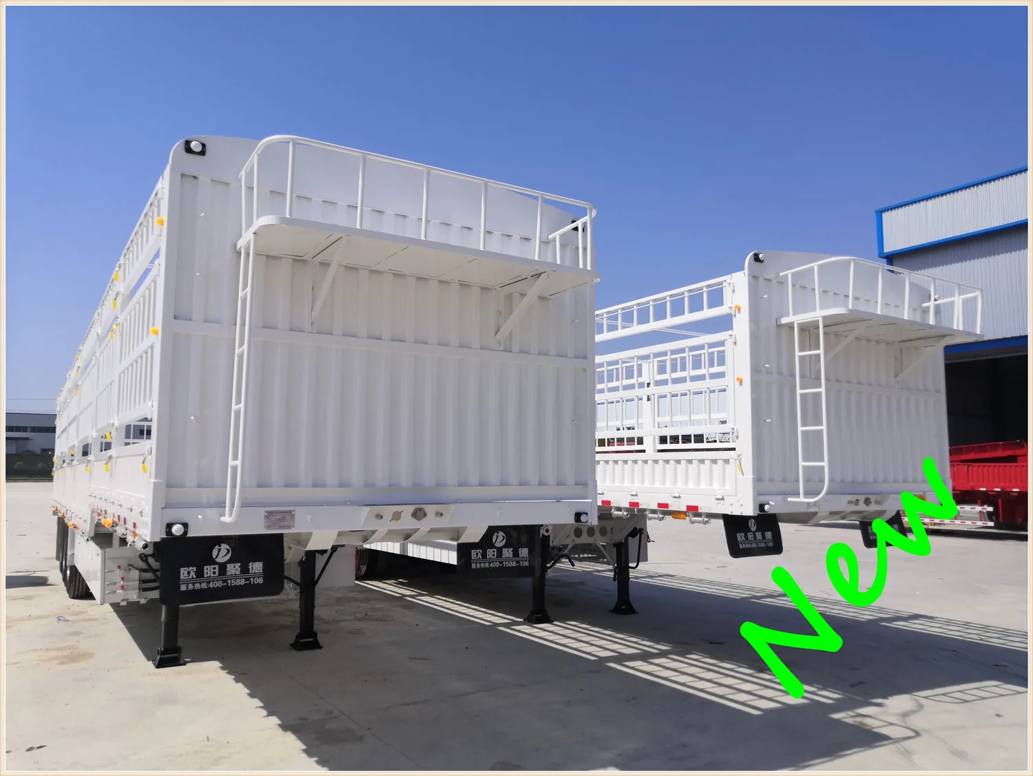 OYJD Brand 40ft flatbed trailer export 3axles payload 80t fence semitrailer use steel timber desk chairs transport on