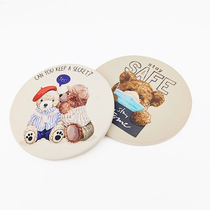 Хит продаж круглая 4 дюйма 6 шт. Мраморная керамическая подставка под чашку с подставкой