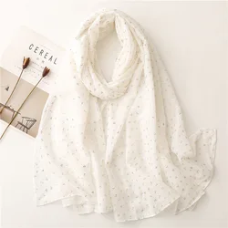 Fashion floral Gold Foil print scarf polyester women scarf
