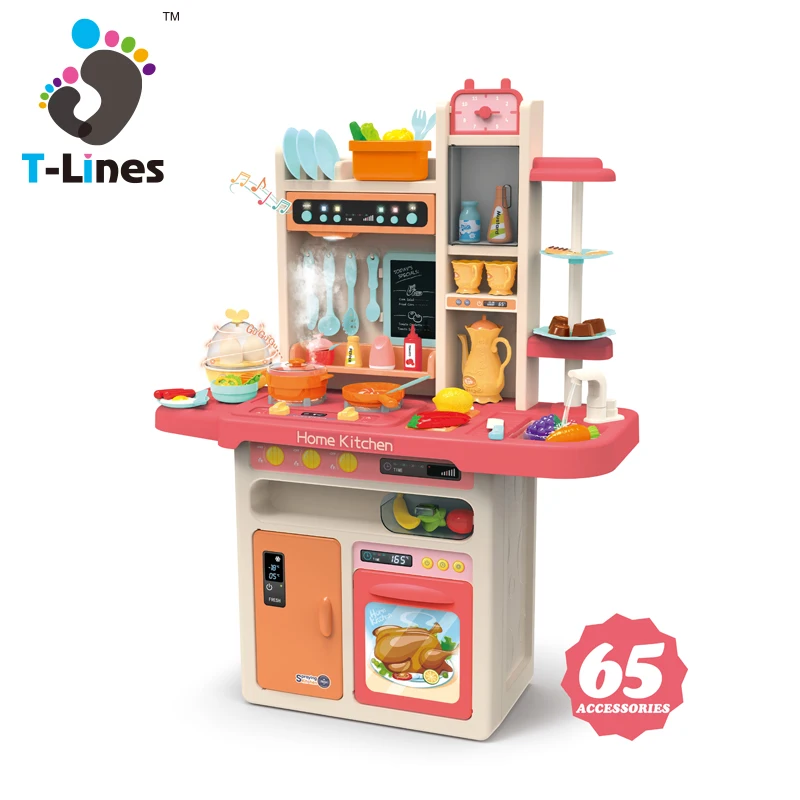 Popular Design Toy Kitchen Set Pretend Play Set Toys High Simulation Spray Water Light And Sound For Kids