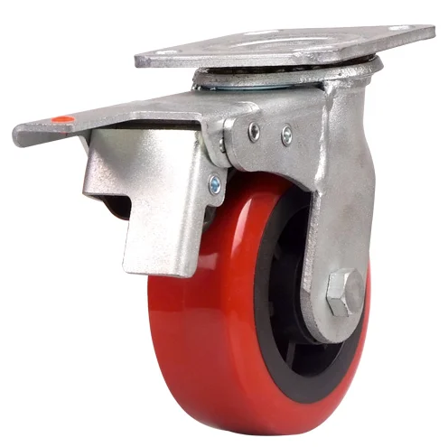 Factory 6 inch Heavy Duty Swivel Plate PU Locking Caster Wheel