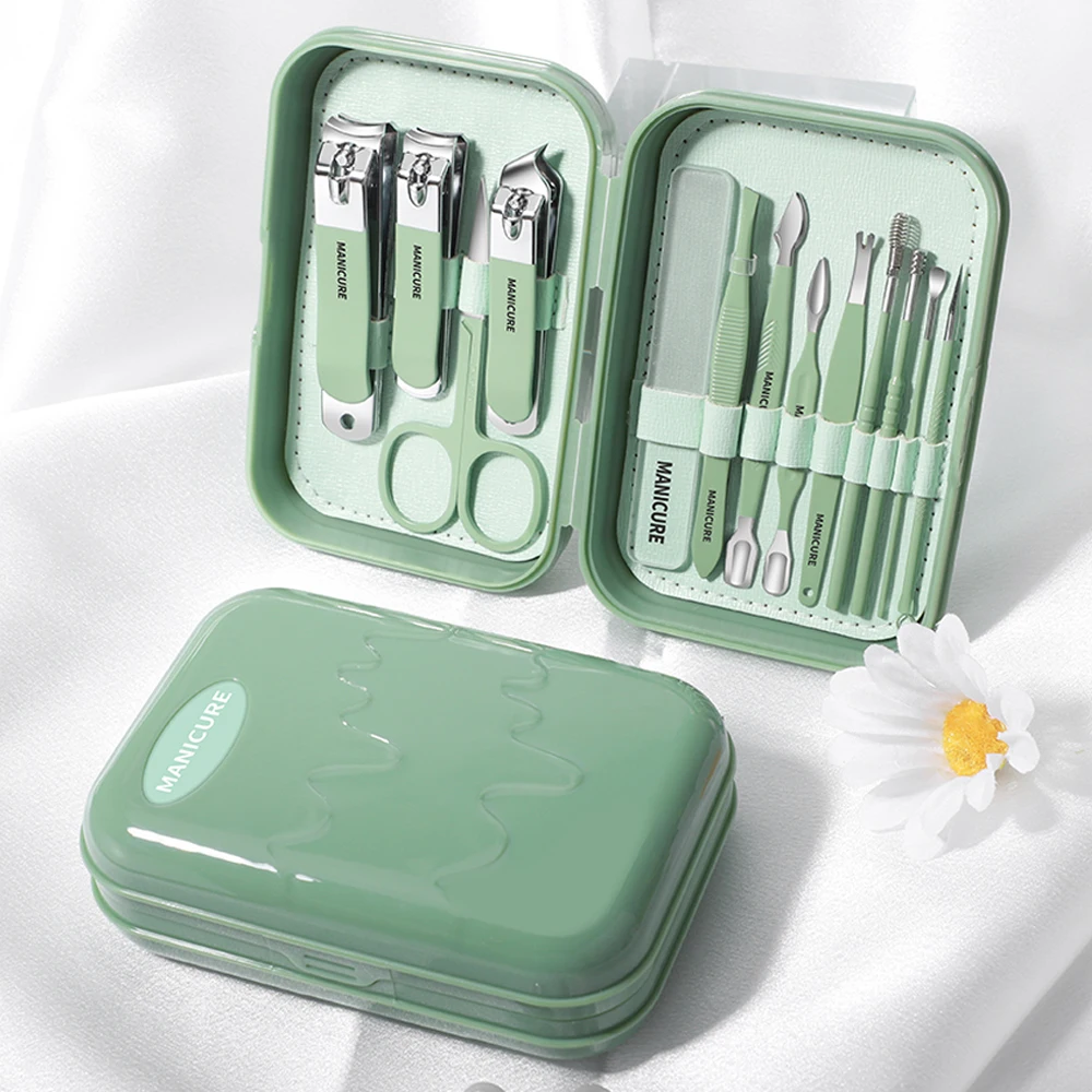 13-in-1 Stainless Steel Manicure Pedicure Set Nail Clippers Grooming Kit for Nail Care