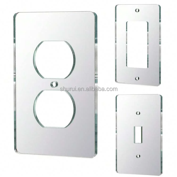 FHC Clear Single Duplex Plug Acrylic Mirror Plates