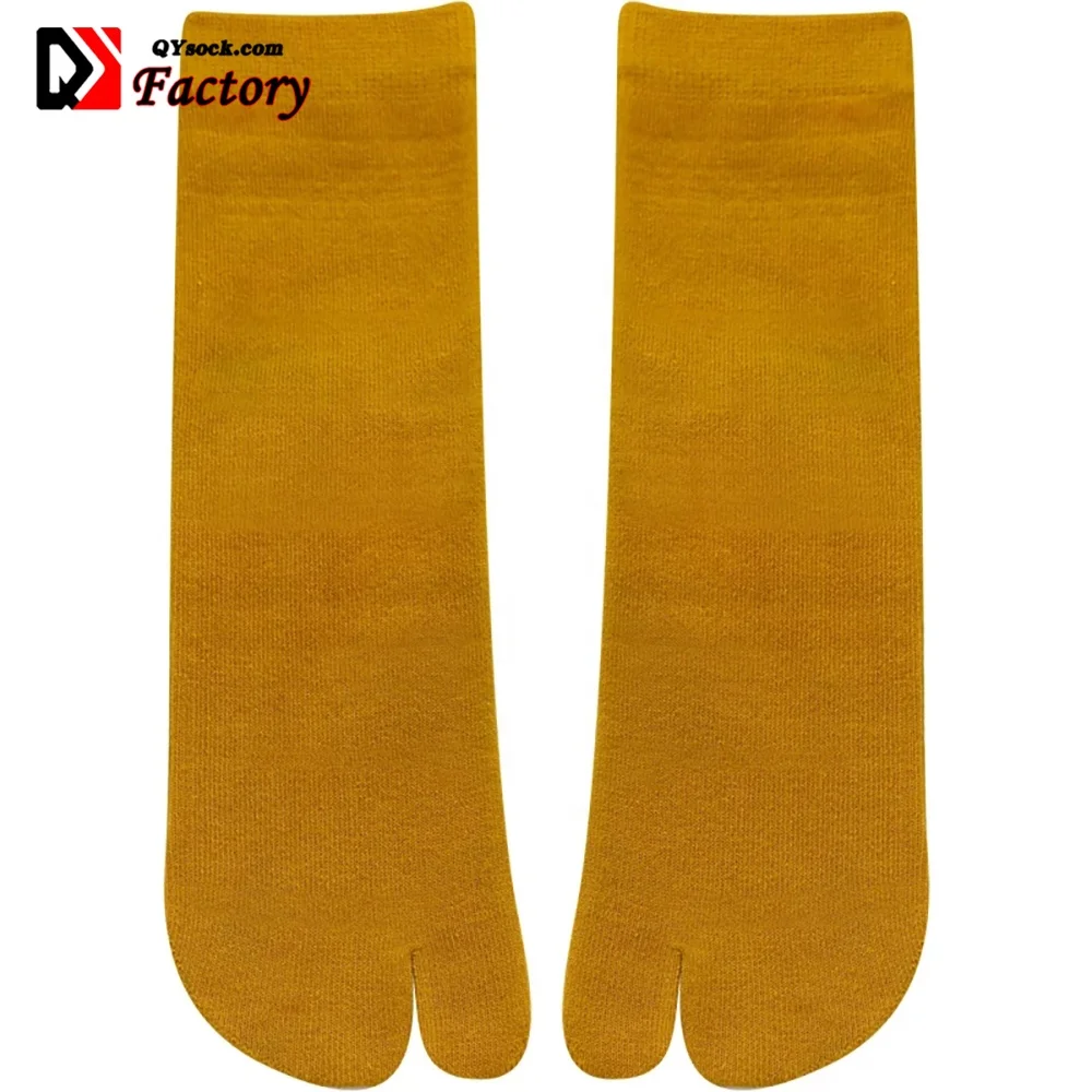 Custom Solid Color Flip Flop Split Toe Tabi Ninja Crew Two Toes Socks