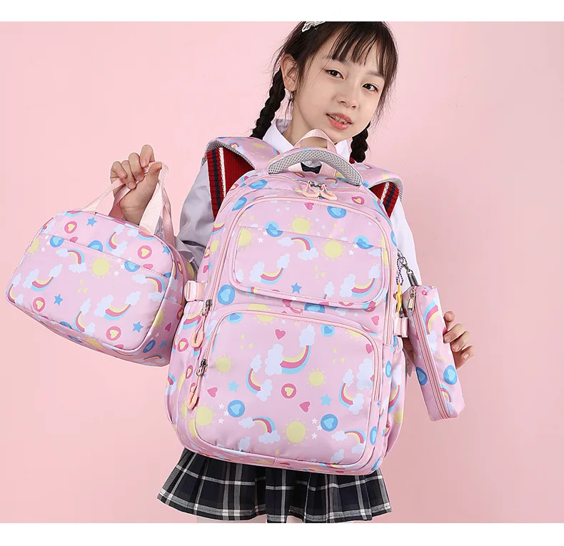 Kids School Bags Set Boys Girls Bookbags with Lunch Bag and Pencil Case College Teenagers School Backpacks 3 Sets