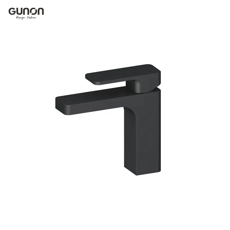 Gunon Square Faucet Grifos Negro Agua Caliente Cold Grifo Lavabo
