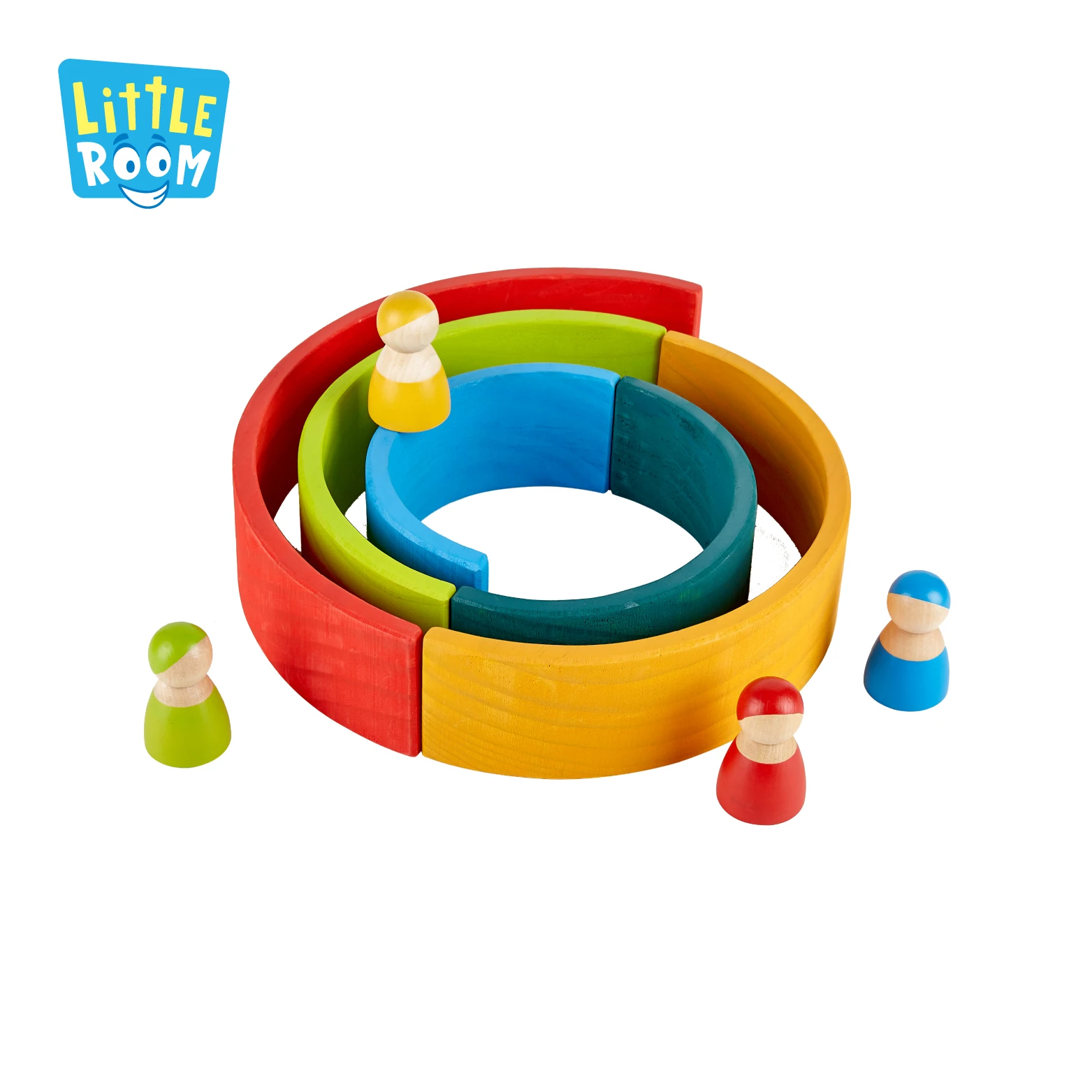 Montessori Wooden Arch Building Rainbow Stacking Educational Nesting Puzzle Blocks Learning Toys for Kids Age Group 3Y+