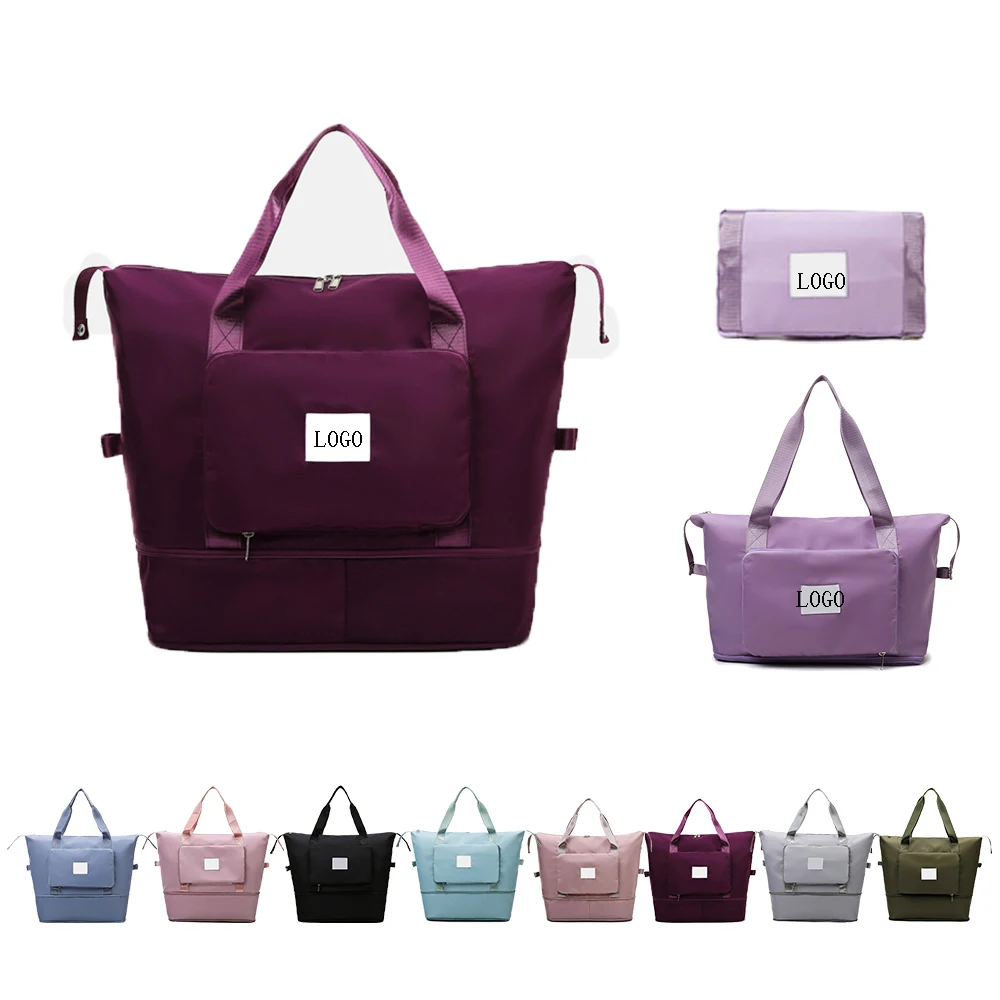 Bulk Colored Nylon Custom Overnight Luxury Duffel Bag Foldable Wet Fitness Large Capacity Overnight Organizer Duffle Travel Bag